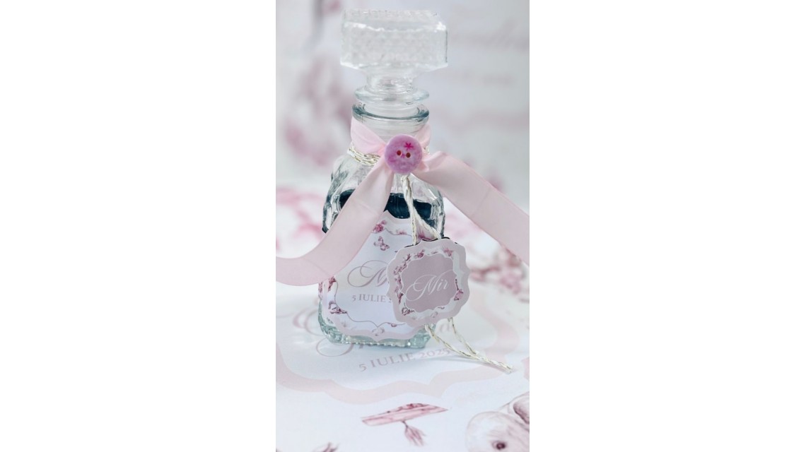 Trusou botez cu animale din jungla si flori exotice roz Toile de Jouy 14